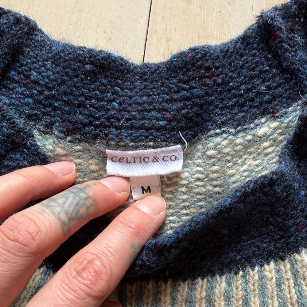 Celtic & Co Fair Isle Statement Denegal Jumper Sweater (M) 100% Wool. - Picture 4 of 8